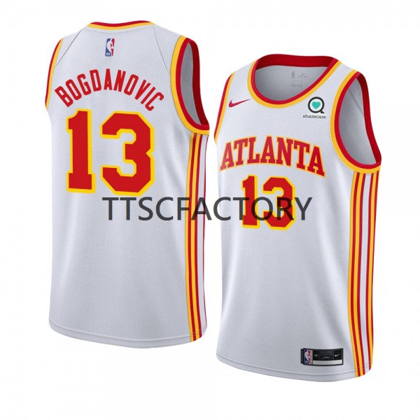 Atlanta Hawks Trikot Bogdan Bogdanovic 13 Nike 2022-23 Association Edition Weiß Swingman - Herren